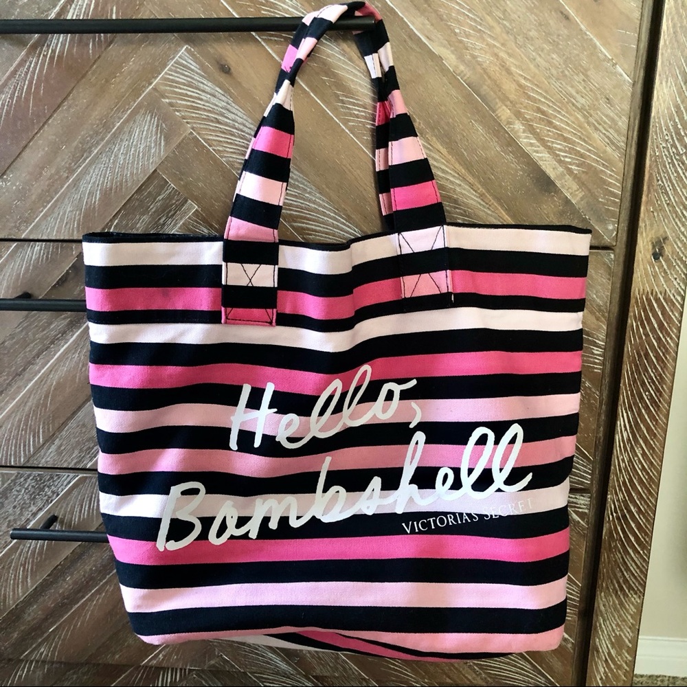 Victoria’s Secret Hello Bombshell Striped Tote Bag